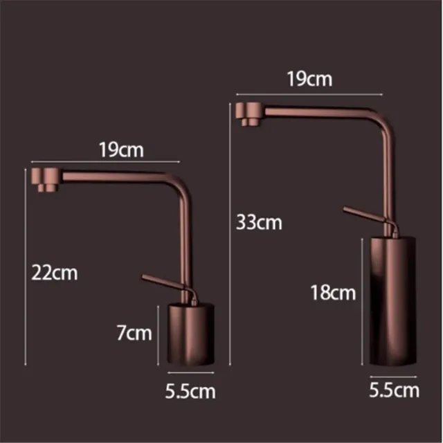 Robinet de salle de bains en or Rose brossé – vue 7