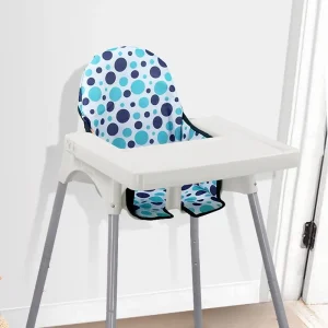 Housse de siège de chaise de salle à manger pour bébé, douce, confortable, respirante, doublure de coussin, à pois jaunes, accessoires de chaise haute, manger