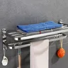 Porte serviettes mural pliable inoxydable chromé mat… – vue 3