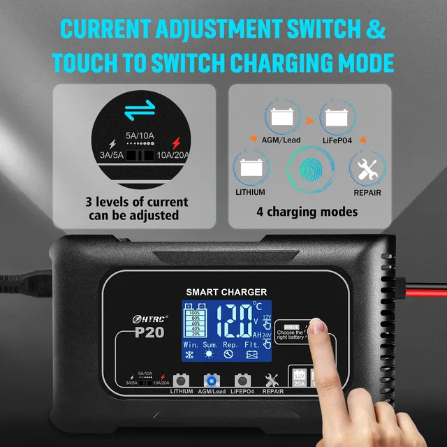 HTRC 15A/20A/25A/35A chargeur de batterie de voiture 12V… – vue 3