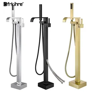 Dfrkjhre robinet de baignoire de salle de bains au sol noir avec…