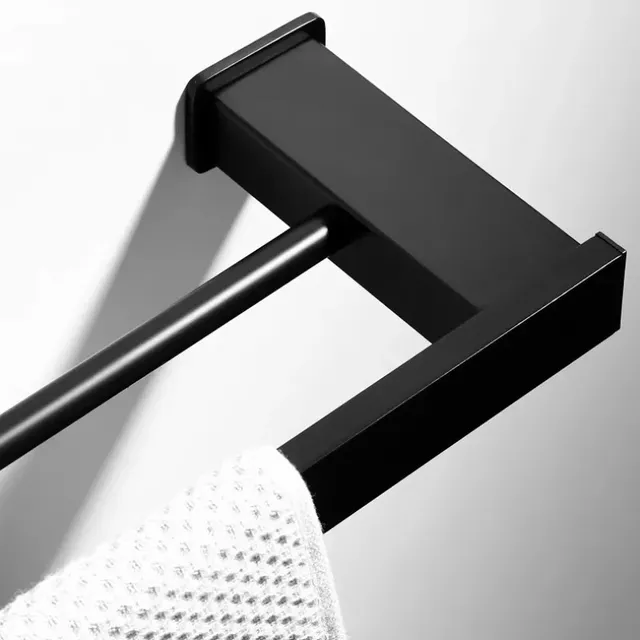 Porte serviettes mural noir mat alliage aluminium… – vue 6