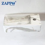 ZAPPO petit évier de salle de bains, lavabo mural en marbre, lavabo rectangulaire en céramique, lavabo de salle de bains sans robinet
