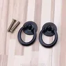 Lot vingt poignées anneau métal bronze antique noir mat… – vue 4