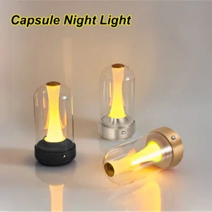 Lampe de chambre à bougie à intensité variable, Rechargeable, tactile, étanche, lumière d&rsquo;ambiance de lecture, pour la maison, chevet, Bar, bureau, lampe champignon d&rsquo;extérieur