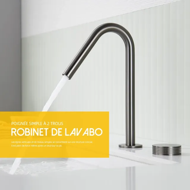 Robinet de lavabo en métal – vue 3