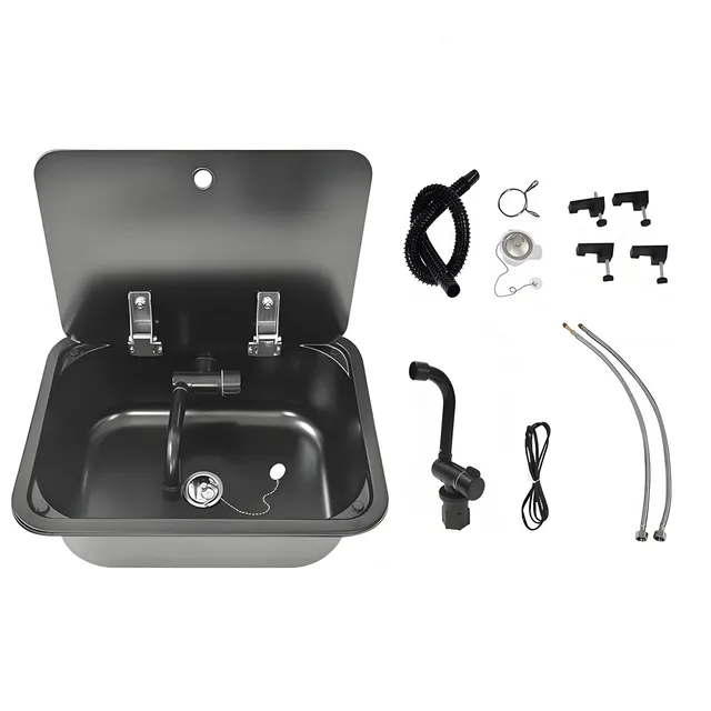 Évier RV avec robinet/robinet en acier inoxydable 304