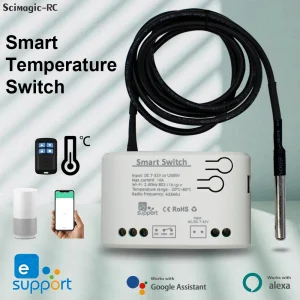 Thermostat intelligent TH16 Switch 16A, surveillance de la température et de l’humidité, WiFi eWelink, contrôle sans fil, Compatible avec Alexa Google Home Thermostat intelligent TH16 Switch 16A, surveillance de la température et de l’humidité, WiFi eWelink, contrôle sans fil, Compatible avec Alexa Google Home