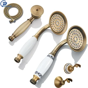 Douchette à main en laiton antique, tête de détermination en céramique, tuyau de douche de 150cm, accessoire pour HOT Douchette à main en laiton antique, tête de détermination en céramique, tuyau de douche de 150cm, accessoire pour HOT