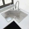 Éviers de cuisine d'angle en acier inoxydable en forme… – vue 5