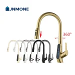 Robinets de cuisine modernes haut de gamme, affichage de la température LED monté sur le pont, robinet d&rsquo;évier de cuisine en laiton extractible, robinet mitigeur d&rsquo;eau chaude et froide Affichage de la température intel