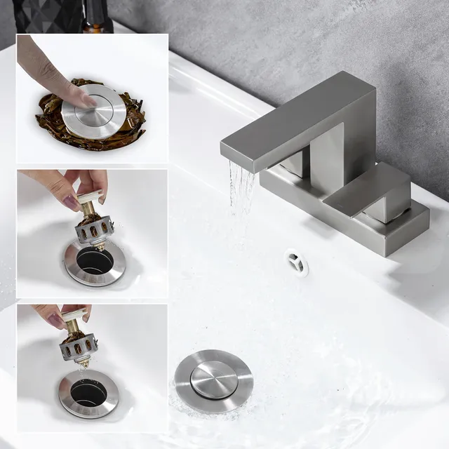 Évier de lavabo de salle de bains en acier inoxydable – vue 3