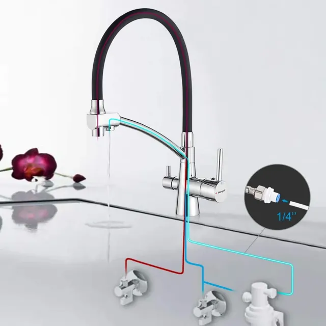 Robinet de cuisine moderne en cuivre – vue 6