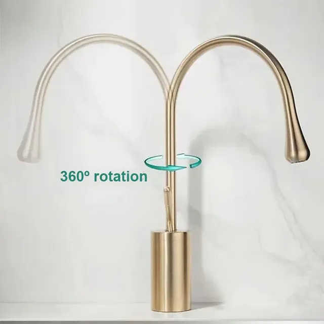 Robinet de lavabo en laiton noir/Chrome/or – vue 5