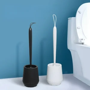 HOBlack-Brosse de Toilette en Silicone TPR Souple, Tête Sans Fréquence, Coins, Maison, Livres sur Pied, Accessoires WC