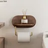 Porte papier toilette mural bois noyer tablette intégrée… – vue 3