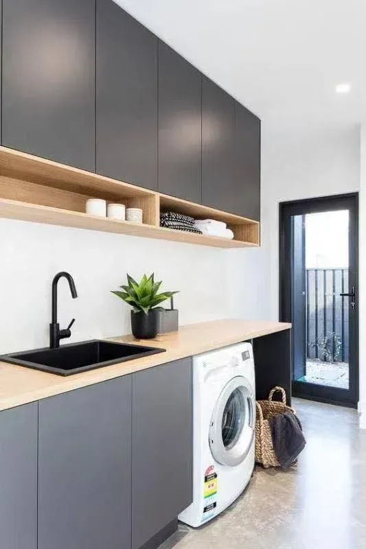 Meuble buanderie moderne rangement encastrable double… – vue 3