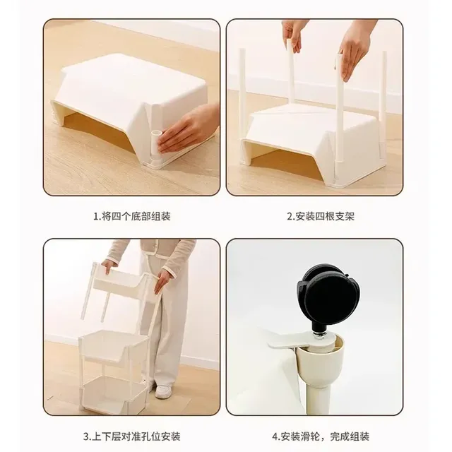 Chariot bibliothèque cuisine rangement fente armoire de… – vue 6