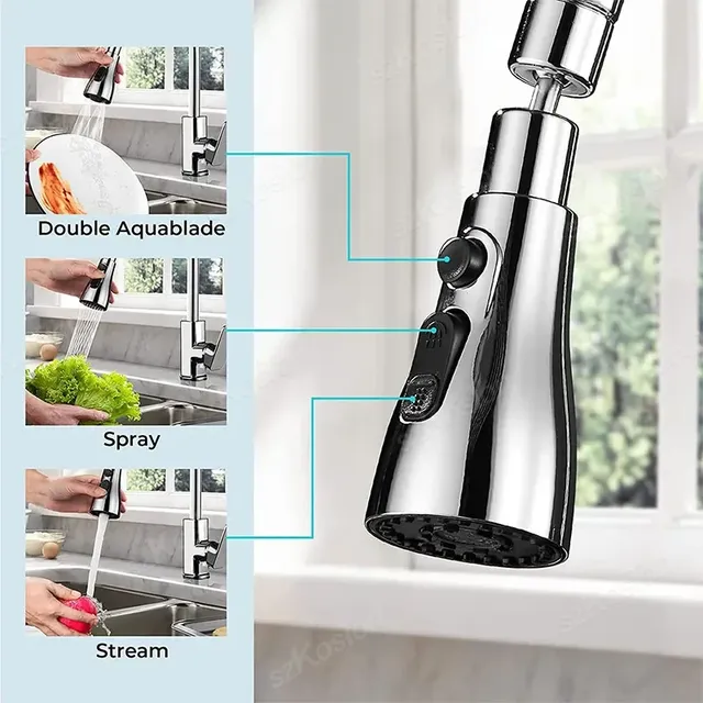 Pommeau extractible mitigeur cuisine flexible… – vue 2