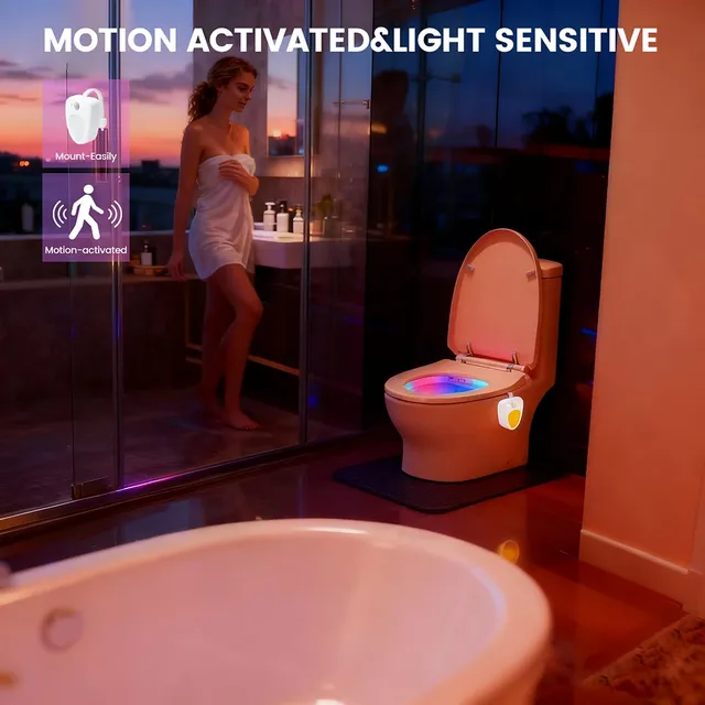 Capteur de mouvement LED siège de toilette lumière pour… – vue 6