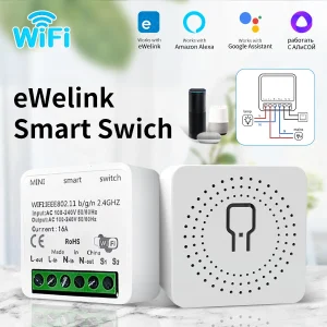 Commutateur intelligent Wifi fonctionne avec Alexa Google Assistant Yandex Ewelink 16A 100-240V bricolage disjoncteur Module de commutation de lumière télécommande Commutateur intelligent Wifi fonctionne avec Alexa Google Assistant Yandex Ewelink 16A 100-240V bricolage disjoncteur Module de commutation de lumière télécommande