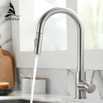 Robinet de cuisine G1/2, robinet d&rsquo;eau à Surface noire, robinet d&rsquo;évier de cuisine, robinet de cuisine extractible, robinet à trou unique