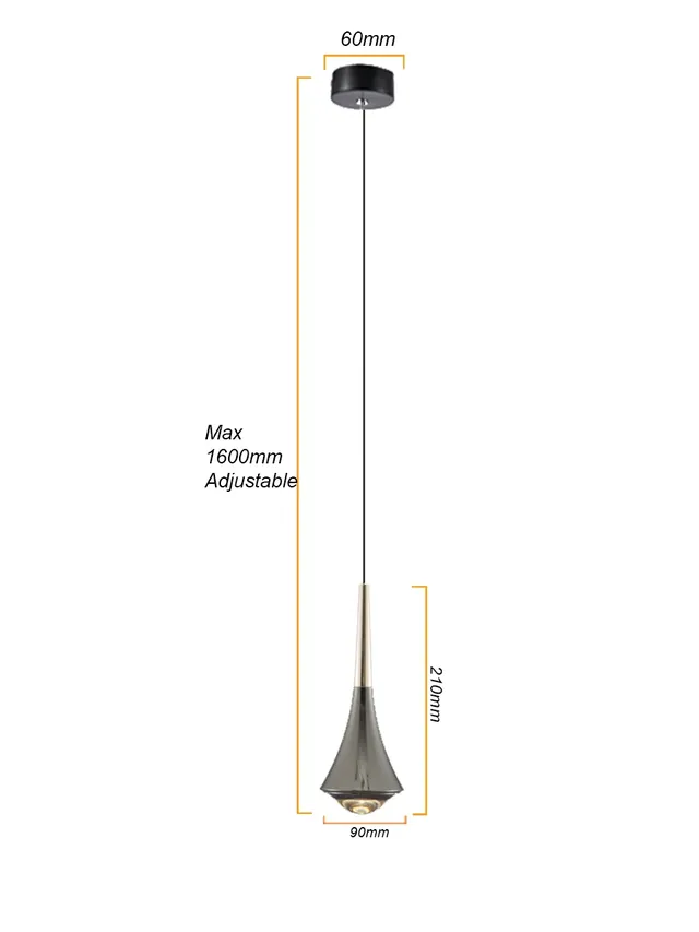 Pendentif LED lumières miroir lampe réglable en… – vue 6