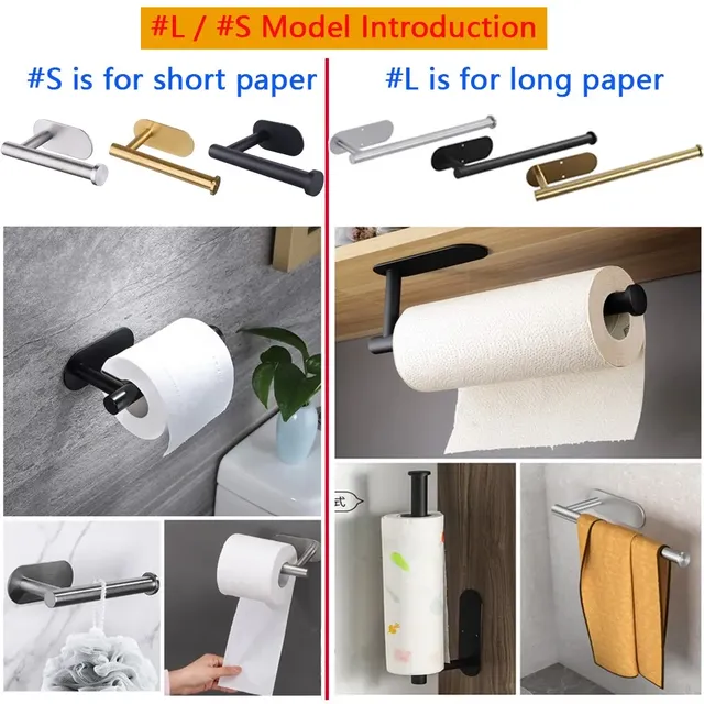 Porte papier toilette adhésif inoxydable 304 mural… – vue 4