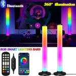 Barre lumineuse LED intelligente, télécommande 360 °   Lumière de ramassage éclairée Bluetooth bricolage synchronisation de musique rétro-éclairage TV lampe d&rsquo;ambiance lumière de jeu