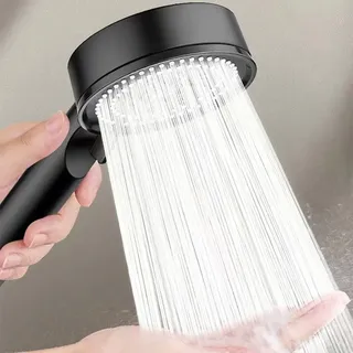 Pommeau douche main noir mat tête ronde large ergonomique poignée…