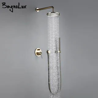 Ensemble de système de douche en or brossé
