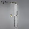 Ensemble de système de douche en or brossé