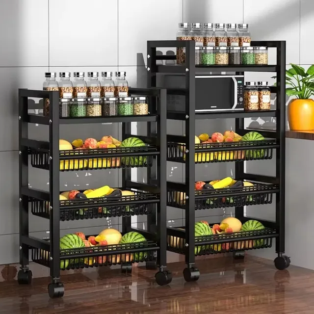 Chariot rangement cuisine mobile multifonctionnel panier… – vue 3