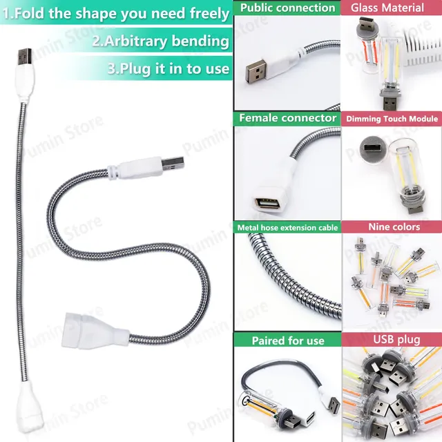 Veilleuse LED un ensemble d'ampoules USB pliable… – vue 3