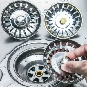 Bouchon de vidange de lavabo en acier inoxydable, filtre Anti-colmatage pour évier de cuisine, bouchon de déchets, accessoires de cuisine