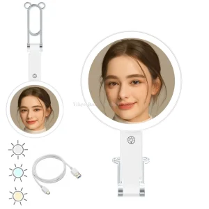 Miroir de maquillage grossissant LED 5X/10X/20X – Lumière tactile 3 couleurs, 360 ° Giroir pliable et portable avec batterie rechargeable USB Miroir de maquillage grossissant LED 5X/10X/20X – Lumière tactile 3 couleurs, 360 ° Giroir pliable et portable avec batterie rechargeable USB