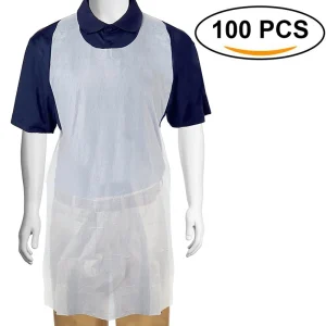 Tabliers de cuisine imperméables en plastique pour hommes et femmes, protection de poulet, accessoires d’emballage, 100 pièces Tabliers de cuisine imperméables en plastique pour hommes et femmes, protection de poulet, accessoires d’emballage, 100 pièces