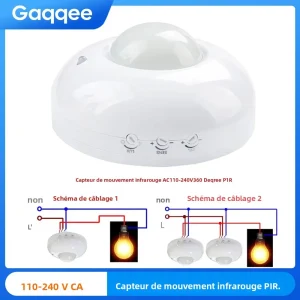 Lampe LED avec détecteur de mouvement PIR, interrupteur de vie intelligent, détection automatique, mini veilleuse sensible, 220V Lampe LED avec détecteur de mouvement PIR, interrupteur de vie intelligent, détection automatique, mini veilleuse sensible, 220V