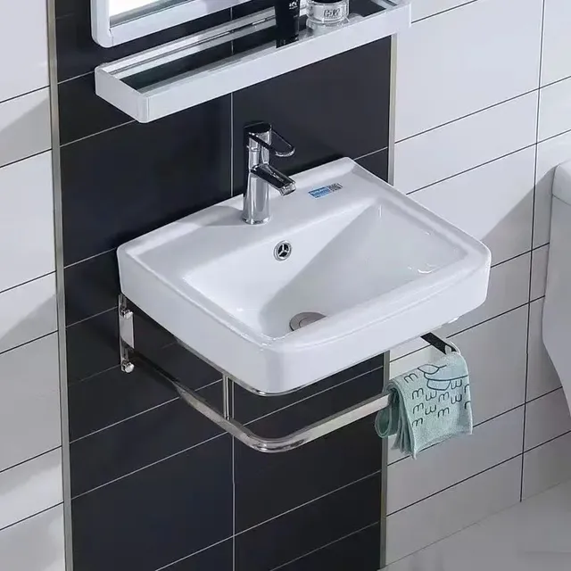 Lavabo à support en acier inoxydable – vue 2