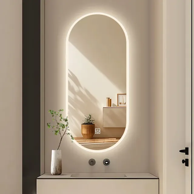 Miroir de salle de bains intelligent ovale – vue 3