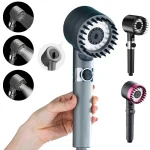 Pommeau de Douche à Haute Pression, 6 en 1, Filtre de Douche, 3 Modes Réglables, Accessoires