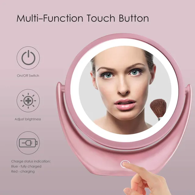 Miroir maquillage rond double face grossissant 5x 1x… – vue 4