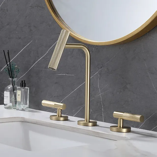 Robinet de Lavabo à Eau Chaude et Froide en Laiton – vue 5