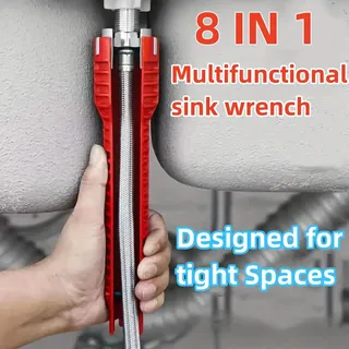 Clé multifonctionnelle plomberie huit fonctions plastique renforcé…