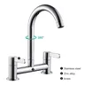 Robinet évier cuisine laiton chromé bec pivotant 360… – vue 2
