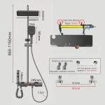 Système de douche en laiton chromé/gris, ensemble de robinets de douche de salle de bains muraux, sortie d&rsquo;eau à quatre voies, ensemble de douche de salle de bains à pluie