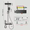 Système de douche en laiton chromé/gris