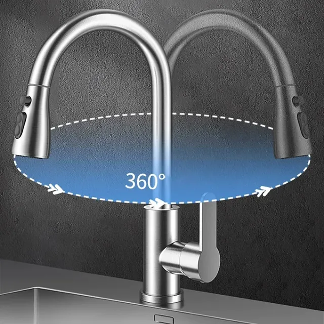 Robinet de cuisine avec tête de pulvérisation extractible – vue 3