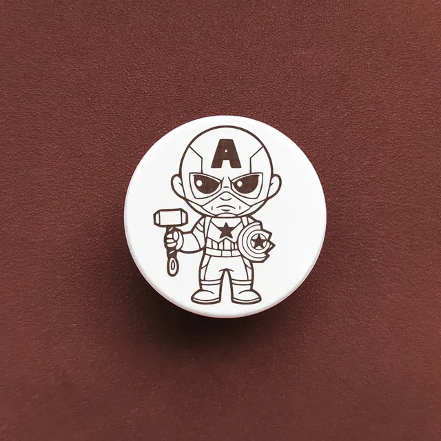 Dessin animé Marvel Hero bouton de tiroir gravé en bois… – vue 3