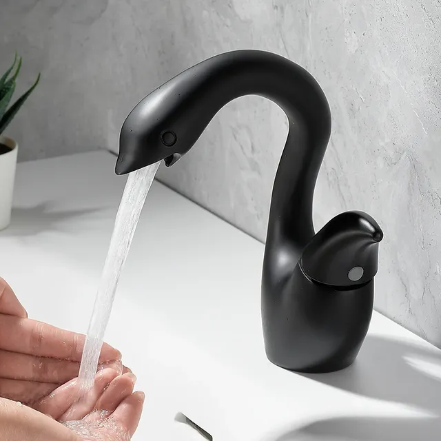 Mitigeur lavabo bec haut courbé style cygne poignée… – vue 3